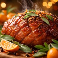 Tangerine Glazed Ham with Fresh Sage