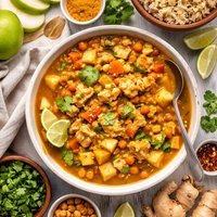Tangy Apple Curry Chicken and Veggie Stew