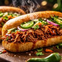 Tangy Leftover Pork Hoagies