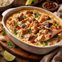 Taro and Chicken Coconut Cream Casserole