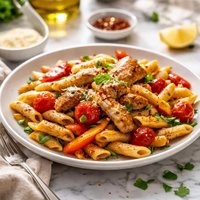 Tasty Chicken Pasta with Tomato and Peppers