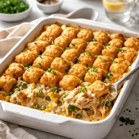 Tater Tot Casserole with Leftover Chicken