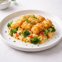 Tater Tot Veggie Cheesy Casserole