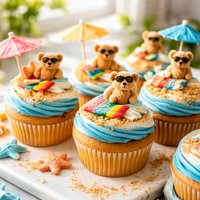 Teddy Bear Vacation Cupcakes