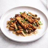 Tempeh and Wild Mushroom Fricassee