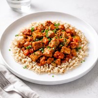Tempeh Creole Over Brown Rice
