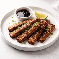 Tempeh Strips in a Smoky Molasses Marinade