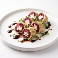 Tempura Beet Rollatini with Balsamic Gastrique