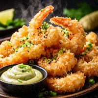 Tempura Shrimps Prawns with Wasabi Mayonnaise
