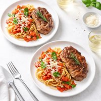 Tenderized Pork Steak with Salsa Pasta for 2