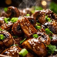 Teriyaki and Sesame Roasted Mushrooms