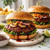 Teriyaki Burgers with Water Chestnuts