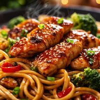 Teriyaki Glazed Chicken with Noodles