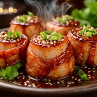 Teriyaki Scallop Roll Ups