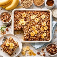 Texas Oatmeal Cake with Bananas