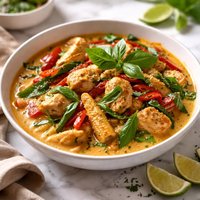 Thai Basil Chicken in Coconut Curry Sauce