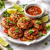 Thai Chicken Cakes with Sweet Chilli Sauce