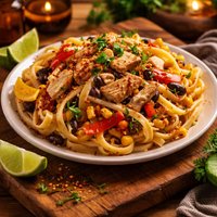 Thai Chicken Fettuccine Southwest Style