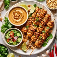 Thai Chicken Satay with Peanut Sauce