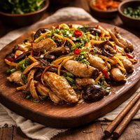 Thai Chicken with Ginger and Mushrooms Gai King