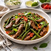 Thai Chilli Beef and Bean Stir Fry with Basil