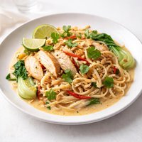 Thai Coconut Rice Noodles with Chicken