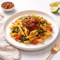 Thai Curry Penne with Ginger Tomato Chutney