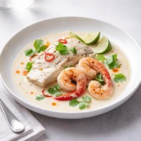 Thai Fish Fillets and Shrimp in Coconut Milk