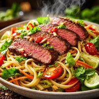 Thai Inspired Steak and Pasta Salad
