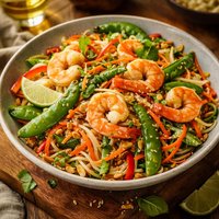 Thai Noodle Salad with Shrimp and Sugar Snap Peas