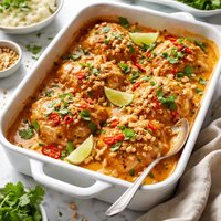 Thai Peanut Curry Chicken Bake