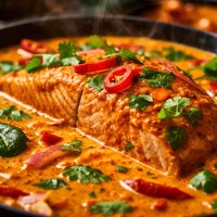 Thai Red Curry Coconut Sauce for Salmon