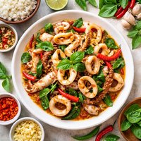 Thai Squid with Chilies and Basil