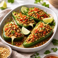 Thai Stuffed Poblano or Green Bell Peppers
