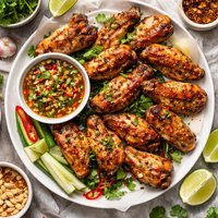 Thai Style Broiled Chicken Wings with Hot and Sour Sauce