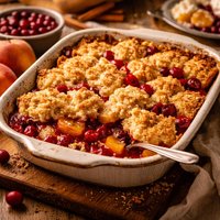 Thanksgiving Cranberry Peach Cobbler