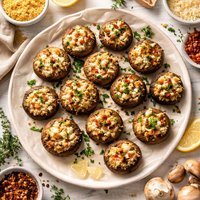 Thanksgiving Day Stuffed Mushrooms