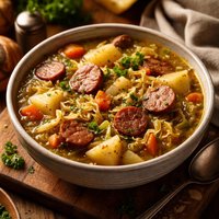 The Best Potato Sausage Cabbage Soup
