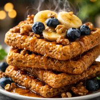 The Best Vegan Oat Walnut Waffles or Pancakes