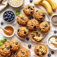 The Healthiest Banana and Blueberry Muffins