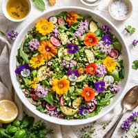 The Incredible Edible Flower Salad with Fresh Herbs
