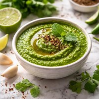 The Indian Condiment Coriander Mint or Green Chutney