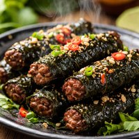 Thit Bo Cuon La Luop Vietnamese Beef in Grape Leaves