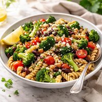 Three Bean and Broccoli Pasta Salad