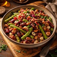 Three Bean Salad with Bacon Dressing