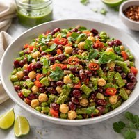 Three Bean Salad with Cilantro Chile Dressing