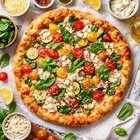 Three Cheese Garden Pizza