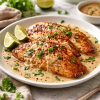 Tilapia with Adobo Cream Sauce