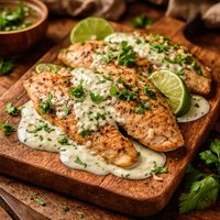 Tilapia with Cilantro Cream Sauce