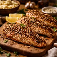 Tilapia with Sesame Seed Peppercorn Crust